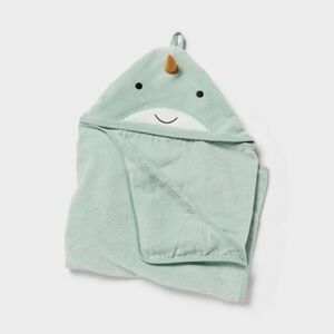 NEW Mint Green Narwhal Hooded Baby Towel Baby Gift Cotton Towel
